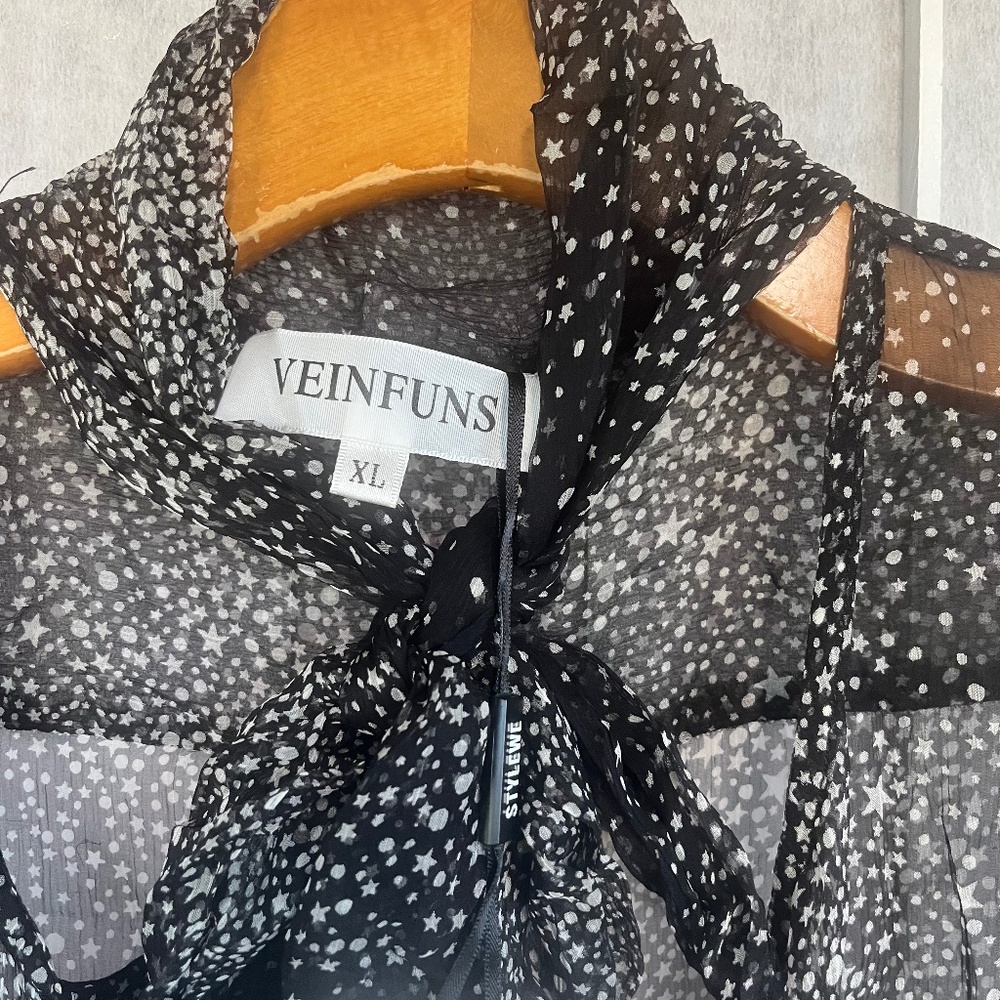 VEINFUNS Silk black and white dress from StyleWe Size XL